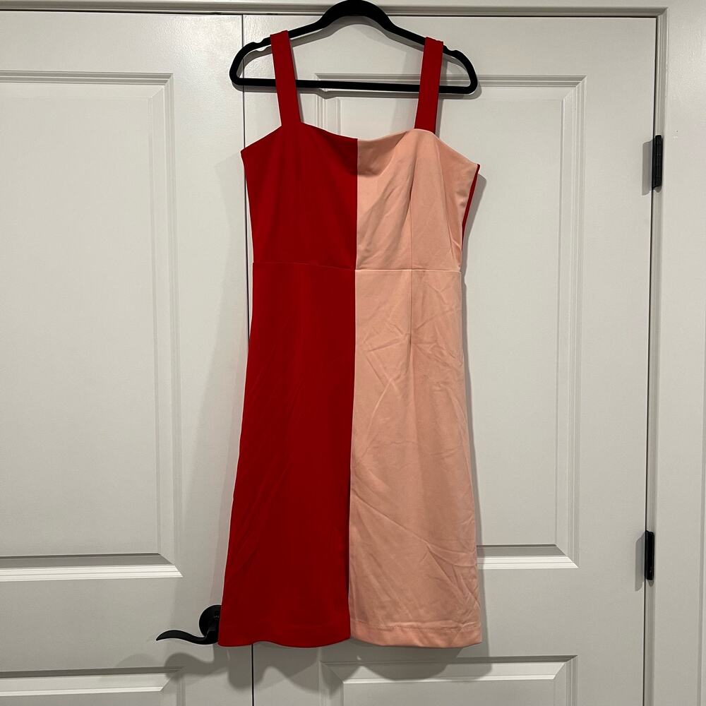 Alexia Admore Women's Short Sleeveless Colorblocking Dress Red Pink‎ Sz L